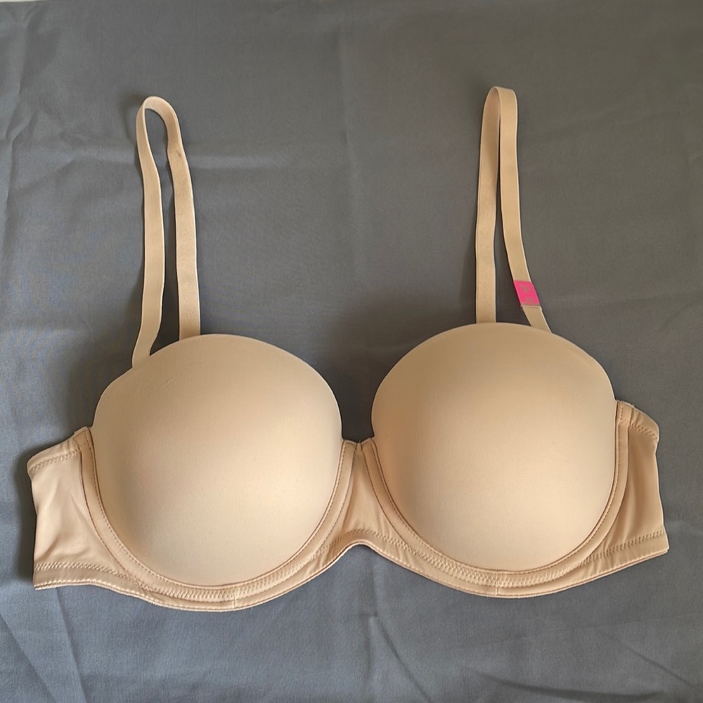 NWT Pink by Victoria’s Secret Where Everywhere Multi-Way Push-Up Cream 36C